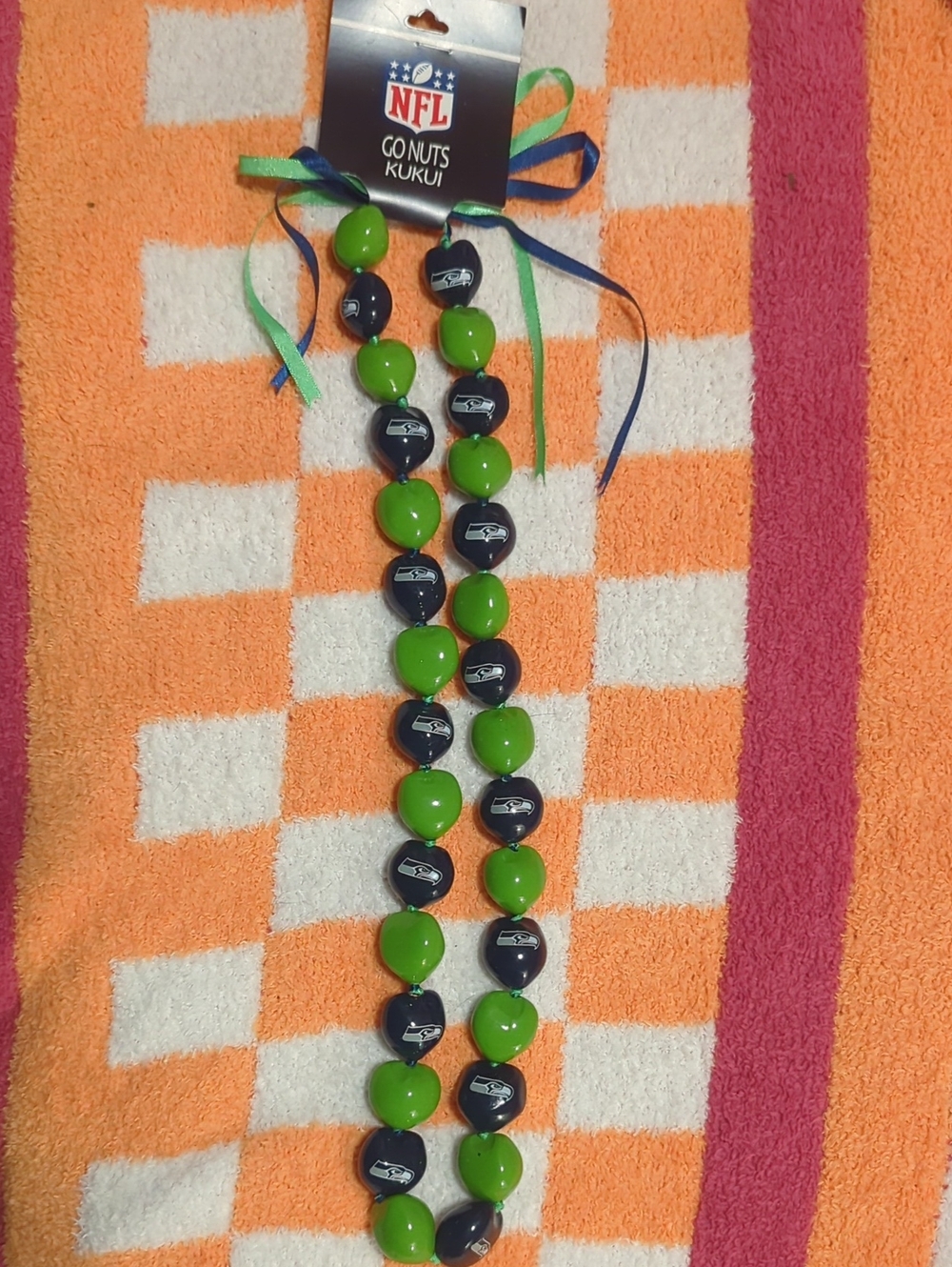NFL Seattle Seahawks Kids Green & Navy Bead Necklace
